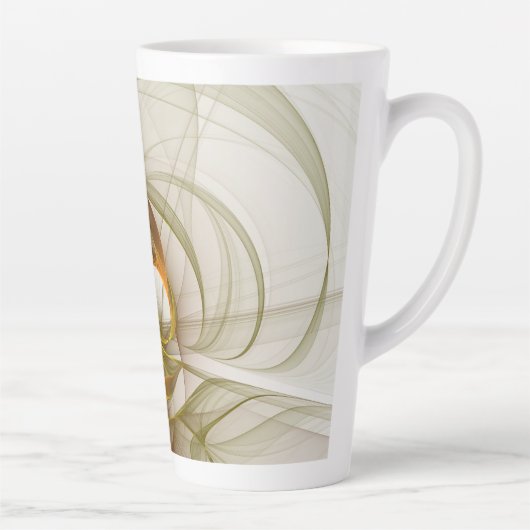Moderne Abstracte edelmetaalkleuren Fractal Latte Mok (Rechts)