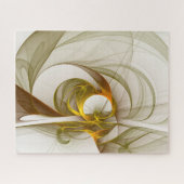 Moderne Abstracte edelmetaalkleuren Fractal Legpuzzel (Horizontaal)