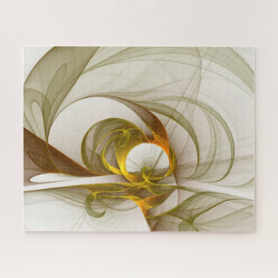 Moderne Abstracte edelmetaalkleuren Fractal Legpuzzel