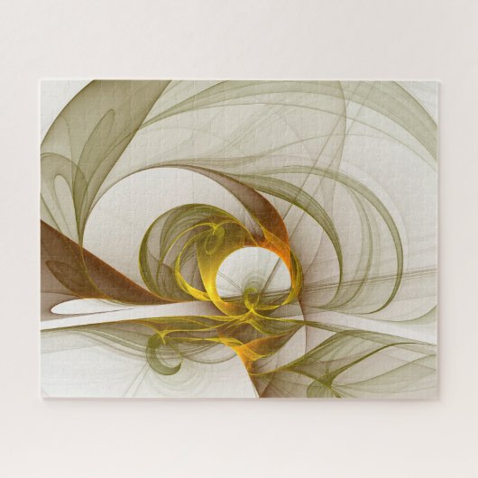 Moderne Abstracte edelmetaalkleuren Fractal Legpuzzel (Horizontaal)