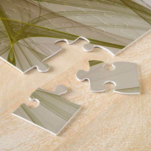 Moderne Abstracte edelmetaalkleuren Fractal Legpuzzel (Zijkant)