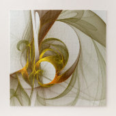 Moderne Abstracte edelmetaalkleuren Fractal Legpuzzel (Horizontaal)