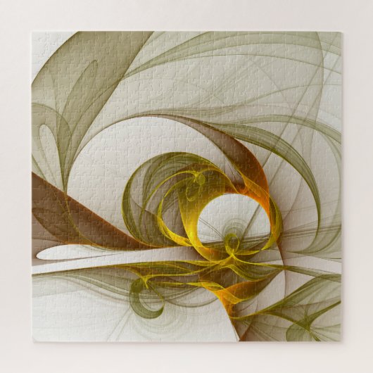 Moderne Abstracte edelmetaalkleuren Fractal Legpuzzel (Verticaal)