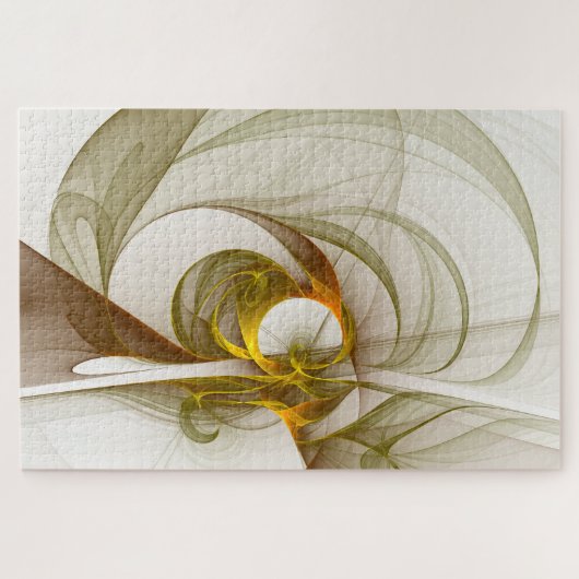 Moderne Abstracte edelmetaalkleuren Fractal Legpuzzel (Horizontaal)