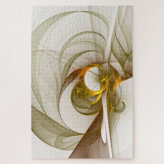 Moderne Abstracte edelmetaalkleuren Fractal Legpuzzel (Verticaal)