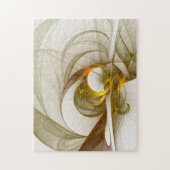 Moderne Abstracte edelmetaalkleuren Fractal Legpuzzel (Verticaal)