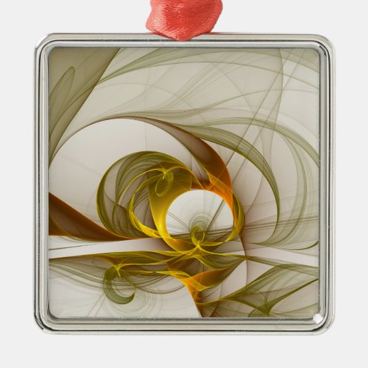 Moderne Abstracte Edelmetaalkleuren Fractal Metalen Ornament (Voorkant)