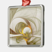 Moderne Abstracte Edelmetaalkleuren Fractal Metalen Ornament (Links)