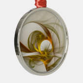 Moderne Abstracte edelmetaalkleuren Fractal Metalen Ornament (Rechts)