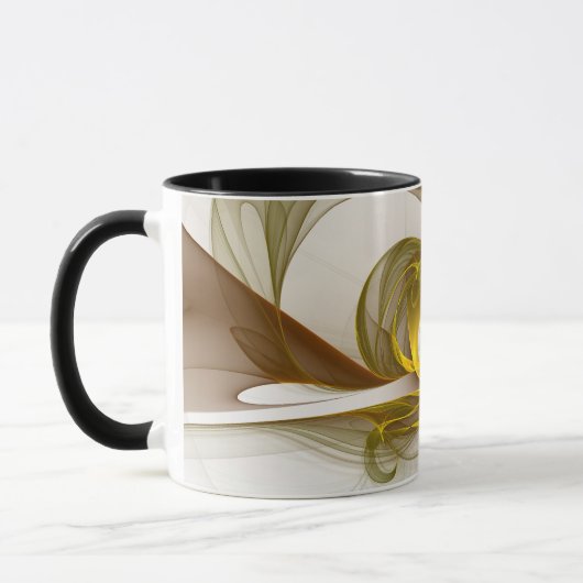 Moderne Abstracte edelmetaalkleuren Fractal Mok (Links)