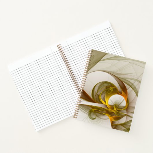 Moderne Abstracte edelmetaalkleuren Fractal Notitieboek (Binnen)