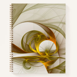 Moderne Abstracte edelmetaalkleuren Fractal Notitieboek