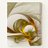 Moderne Abstracte edelmetaalkleuren Fractal Notitieboek (Achterkant)