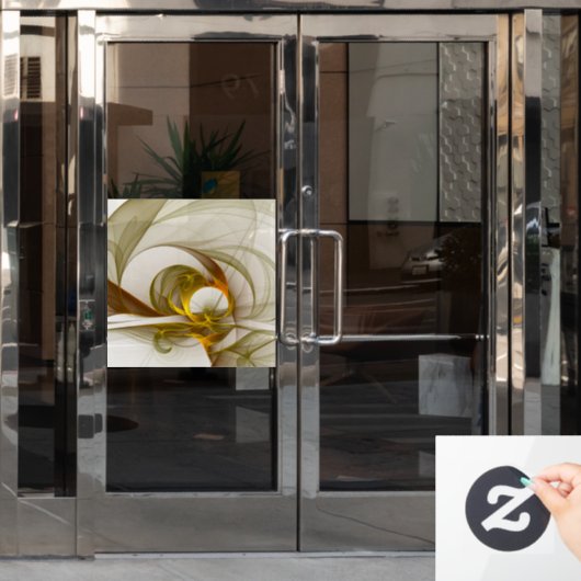 Moderne Abstracte edelmetaalkleuren Fractal Raamsticker (Kantoordeur)