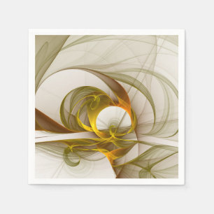 Moderne Abstracte edelmetaalkleuren Fractal Servet