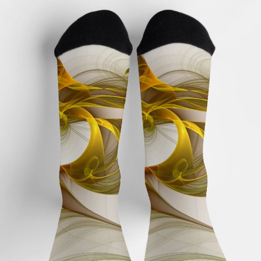 Moderne Abstracte edelmetaalkleuren Fractal Sokken (Top)