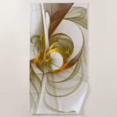 Moderne Abstracte edelmetaalkleuren Fractal Strandlaken (Voorkant)