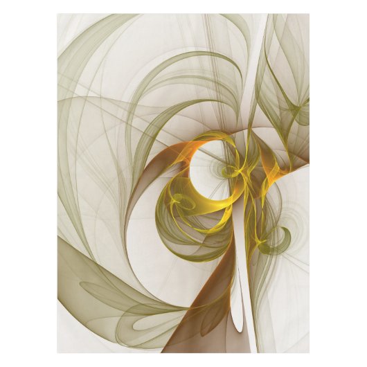 Moderne Abstracte edelmetaalkleuren Fractal Tafelkleed (Voorkant)