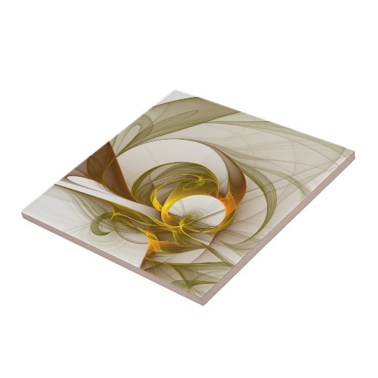 Moderne Abstracte edelmetaalkleuren Fractal Tegeltje (Zijkant)