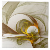 Moderne Abstracte edelmetaalkleuren Fractal Tegeltje (Voorkant)