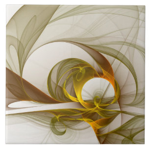 Moderne Abstracte edelmetaalkleuren Fractal Tegeltje