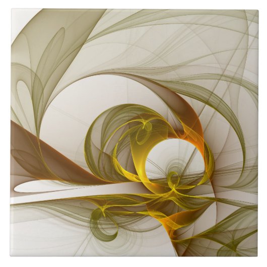 Moderne Abstracte edelmetaalkleuren Fractal Tegeltje (Voorkant)
