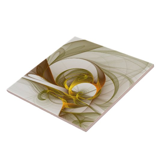 Moderne Abstracte edelmetaalkleuren Fractal Tegeltje (Zijkant)