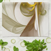 Moderne Abstracte edelmetaalkleuren Fractal Theedoek (Gevouwen)