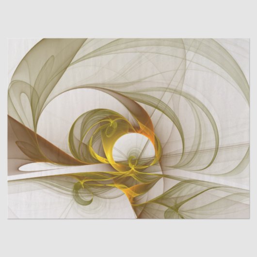 Moderne Abstracte edelmetaalkleuren Fractal Tissuepapier (Voorkant)