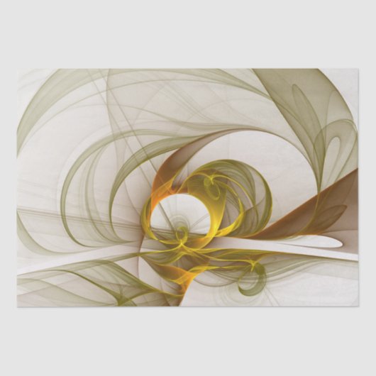 Moderne Abstracte edelmetaalkleuren Fractal Tissuepapier (Voorkant)