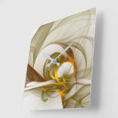 Moderne Abstracte edelmetaalkleuren Fractal Vierkante Klok (Hoek)