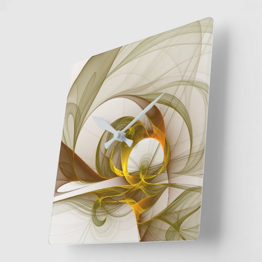 Moderne Abstracte edelmetaalkleuren Fractal Vierkante Klok (Hoek)