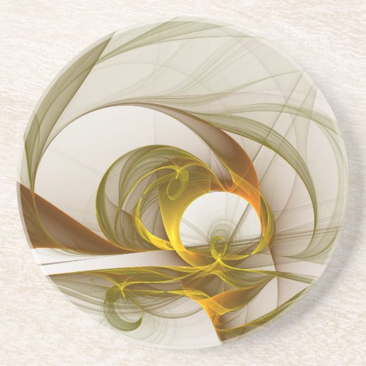 Moderne Abstracte edelmetaalkleuren Fractal Zandsteen Onderzetter (Voorkant)