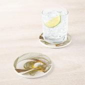 Moderne Abstracte edelmetaalkleuren Fractal Zandsteen Onderzetter (Zijkant)