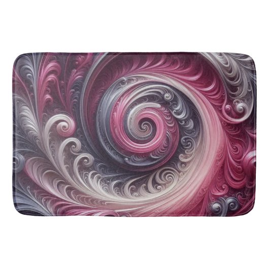 Moderne Abstracte Eenvoudige Draaiende Roze en Paa Badmat (Voorkant)