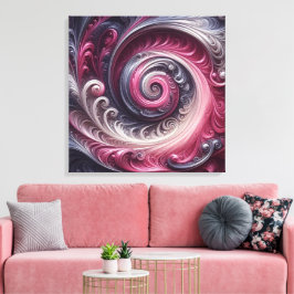 Moderne Abstracte Eenvoudige Draaiende Roze en Paa Canvas Afdruk
