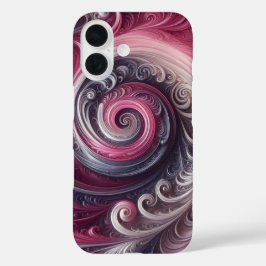 Moderne Abstracte Eenvoudige Draaiende Roze en Paa iPhone 16 Hoesje