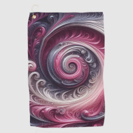 Moderne Abstracte Eenvoudige Draaiende Roze en Paa Golfhanddoek