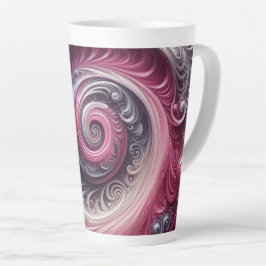 Moderne Abstracte Eenvoudige Draaiende Roze en Paa Latte Mok