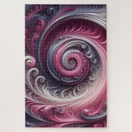 Moderne Abstracte Eenvoudige Draaiende Roze en Paa Legpuzzel