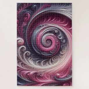 Moderne Abstracte Eenvoudige Draaiende Roze en Paa Legpuzzel