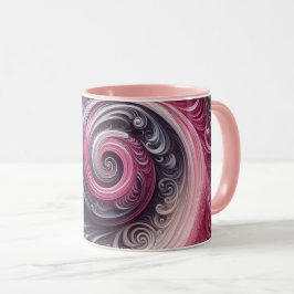 Moderne Abstracte Eenvoudige Draaiende Roze en Paa Mok
