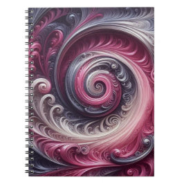 Moderne Abstracte Eenvoudige Draaiende Roze en Paa Notitieboek