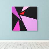 Moderne Abstracte eenvoudige geometrische roze roz Canvas Afdruk (Insitu (Houten vloer))