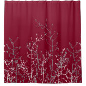 Moderne Abstracte Elegant Burgundy Flowers Douchegordijn (Voorkant)