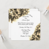 Moderne Abstracte Elegant Haze bruiloft Kaart (Voorkant / Achterkant in situ)