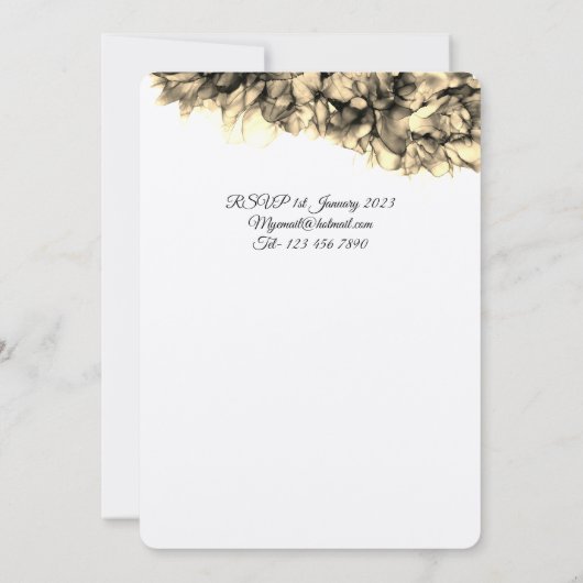 Moderne Abstracte Elegant Haze bruiloft Kaart (Achterkant)