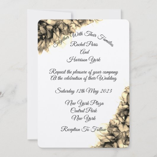 Moderne Abstracte Elegant Haze bruiloft Kaart (Voorkant)