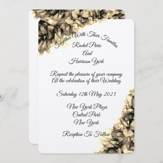 Moderne Abstracte Elegant Haze bruiloft Kaart (Voorkant / Achterkant)