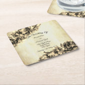 Moderne Abstracte Elegant Haze bruiloft Kartonnen Onderzetters (Schuin)